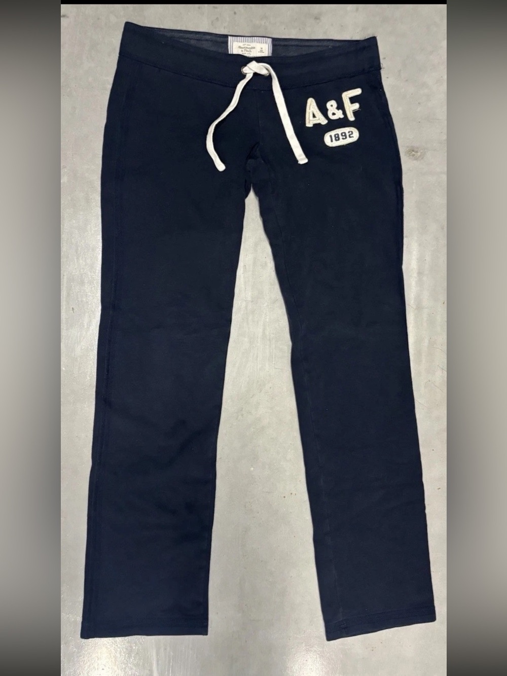 Abercrombie & Fitch Y2K VTG Navy Blue Low Rise loose Leg Sweatpants Women’s SZ.M